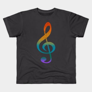 Colorful Music Note (distressed Textured) Kids T-Shirt